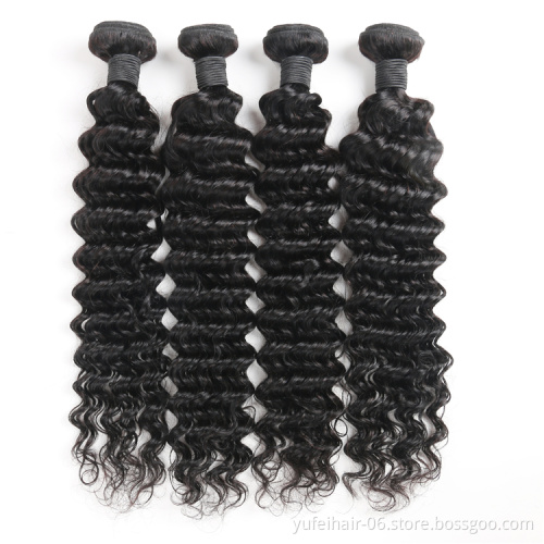 Wholesale Raw Indian Temple Hair Deep Wave 13x4 Lace Frontal With 3 Bundles